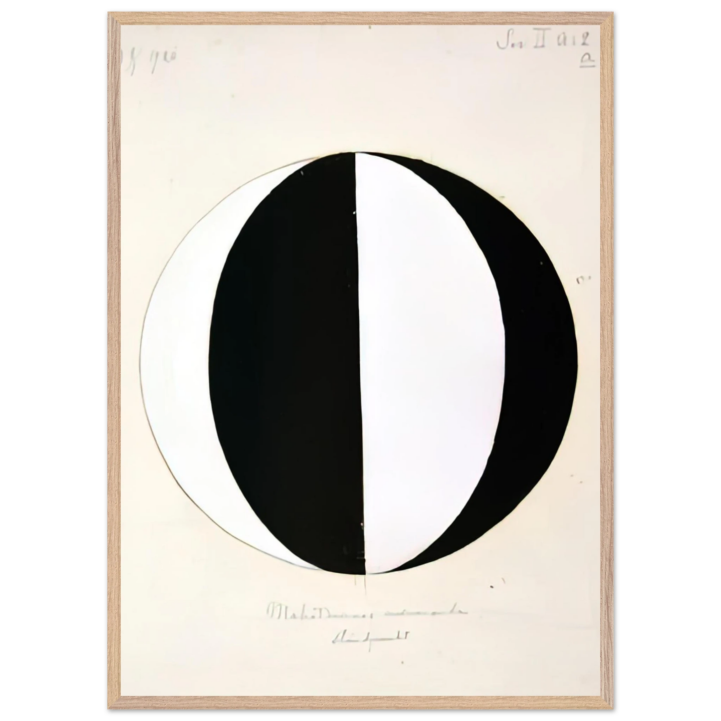 Hilma af Klint - THE MAHATMAS PRESENT STANDING POINT SERIES II NO 2A 1920 Wall art - 40x50 cm / 16x20 inches - Premium Wooden Framed Poster With Fine Art Paper-canvas - White frame