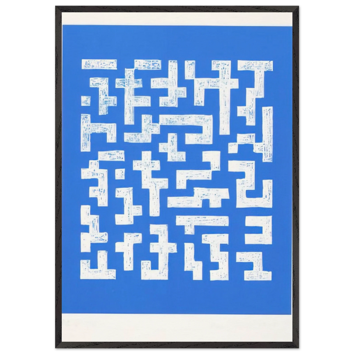 DOUBLE IMPRESSION IV 1978 - Anni Albers 70x100 cm / 28x40 inches Framed Art Print – Black Wooden Frame