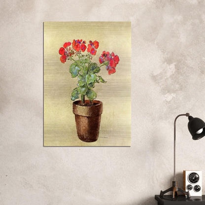 GERANIUMS 1902 - Odilon Redon Brushed Aluminum Print - 70x100 cm / 28x40 inches | Odilon Redon Aluminum Print | Odilon Redon Prints
