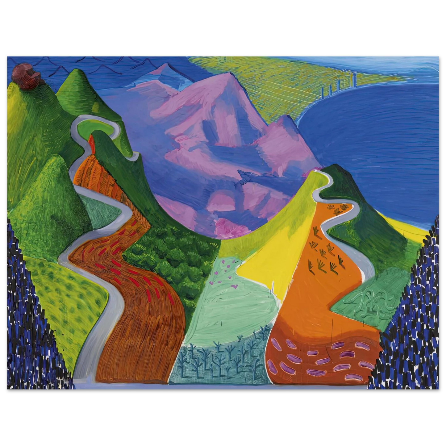 David Hockney - David Hockney Wall art - 30x30 cm / 12x12 inches - Premium Wooden Framed Poster With Fine Art Paper-canvas - Wood frame