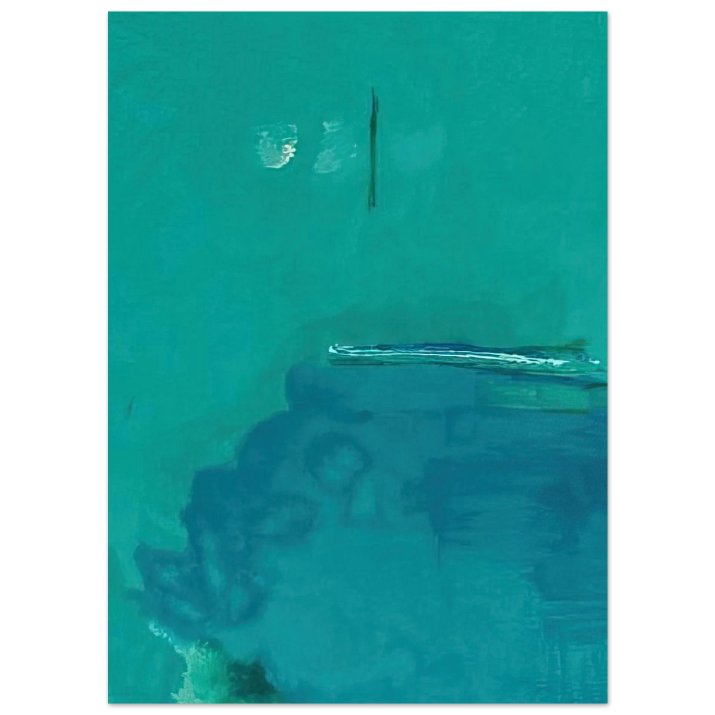 Helen Frankenthaler - Contentment Island - 2004 Wall art - 20x25 cm / 8x10 inches - Premium Wooden Framed Poster With Fine Art Paper-canvas - Black frame