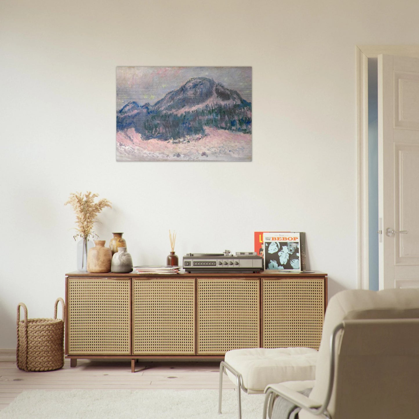Mount Kolsaas, Rose Reflection - claude monet Brushed Aluminum Print - 70x100 cm / 28x40 inches | claude monet Aluminum Print | claude monet Prints