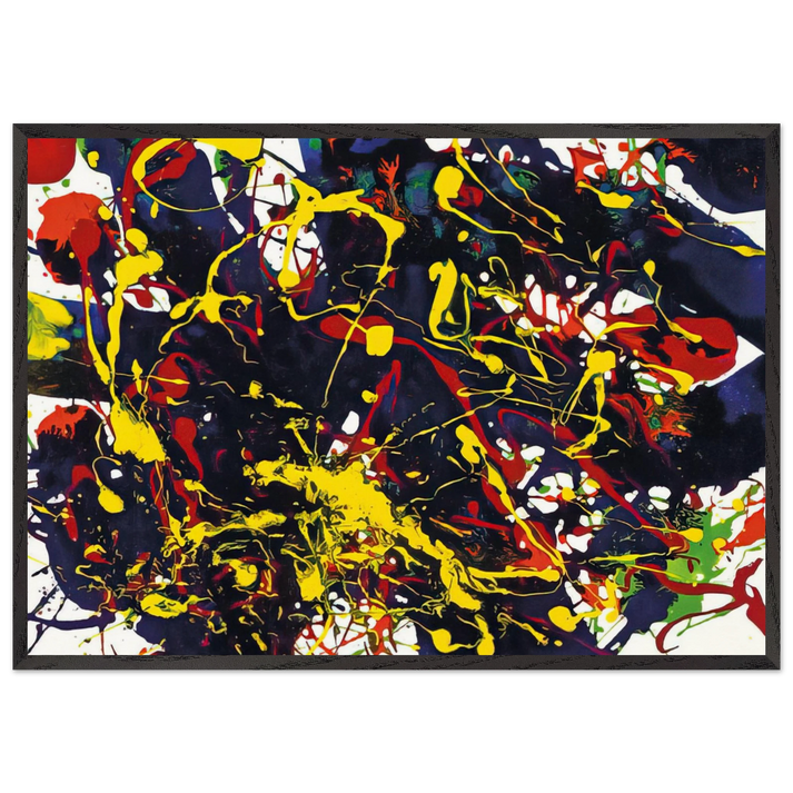 Untitled  SFP94-79  SFF 1755  - Sam Francis 70x100 cm / 28x40 inches Framed Art Print – Black Wooden Frame