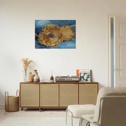 Still Life with Two Sunflowers - Vincent van Gogh Brushed Aluminum Print - 70x100 cm / 28x40 inches | Vincent van Gogh Aluminum Print | Vincent van Gogh Prints