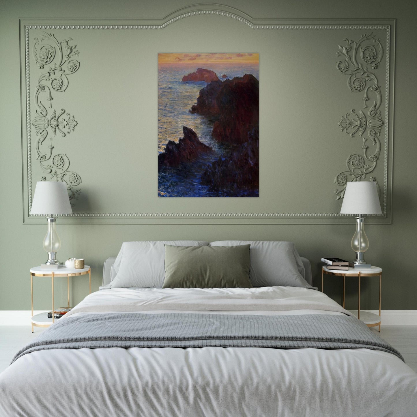 Rocky Point at Port-Goulphar - claude monet Brushed Aluminum Print - 70x100 cm / 28x40 inches | claude monet Aluminum Print | claude monet Prints
