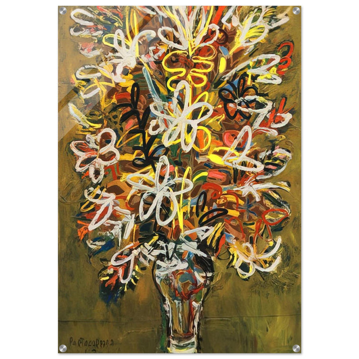FLOWER VASE 1963 - Rene Portocarrero Acrylic Print - 70x100 cm / 28x40″ inches | Rene Portocarrero Wall Art | Rene Portocarrero Prints