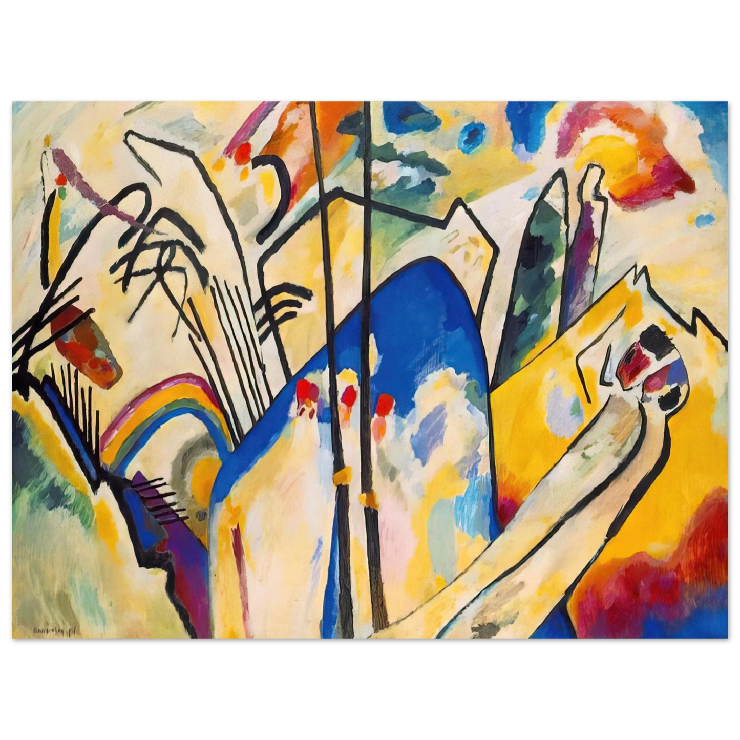 Wassily Kandinsky - COMPOSITION IV 1911  75x100 cm / 30x40inches Fine Art Poster