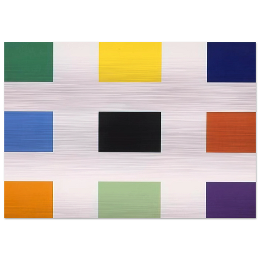 Nine Squares - Ellsworth Kelly Brushed Aluminum Print - 70x100 cm / 28x40 inches | Ellsworth Kelly Aluminum Print | Ellsworth Kelly Prints