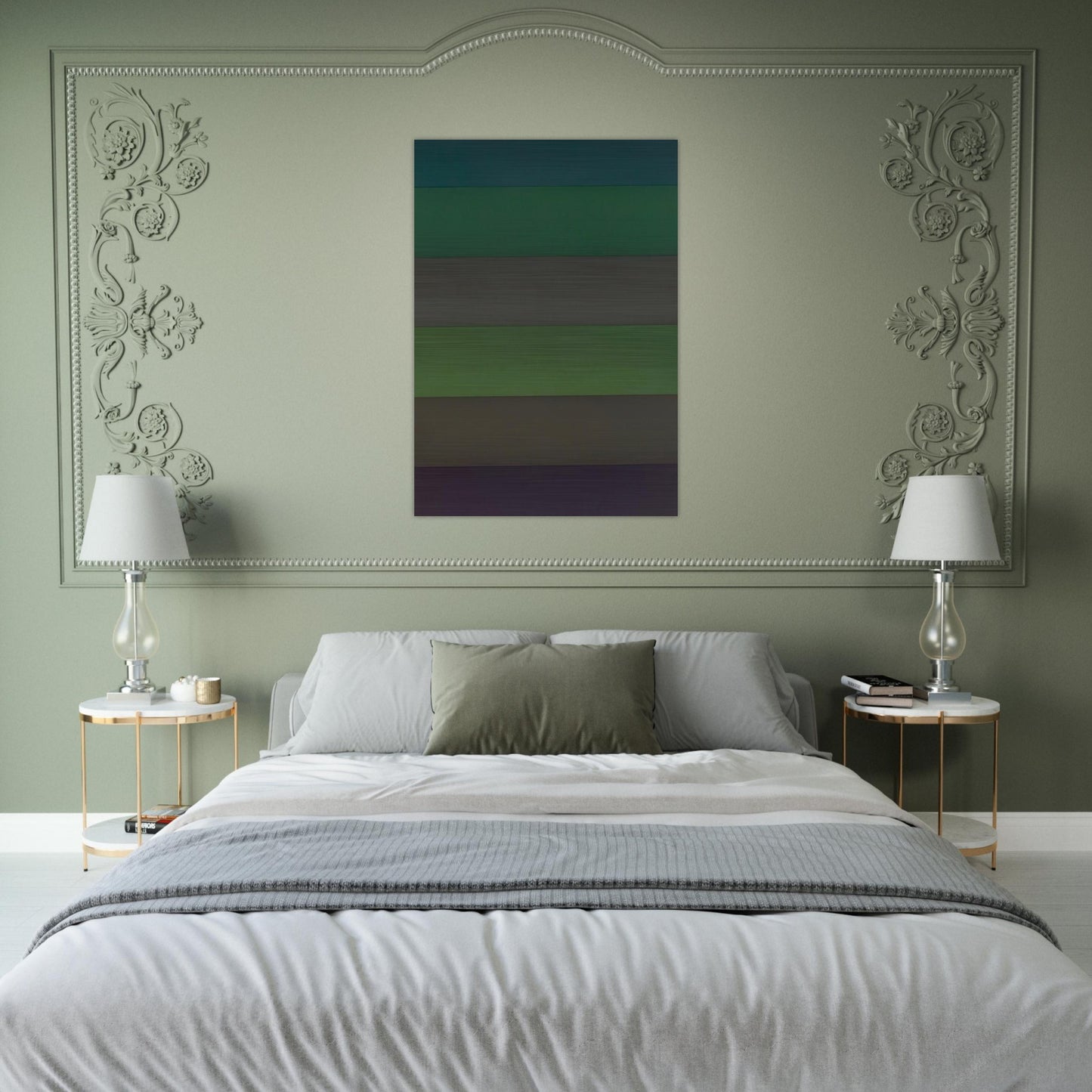 Horizontal Bands with Colors Superimposed - Sol LeWitt Brushed Aluminum Print - 70x100 cm / 28x40 inches | Sol LeWitt Aluminum Print | Sol LeWitt Prints