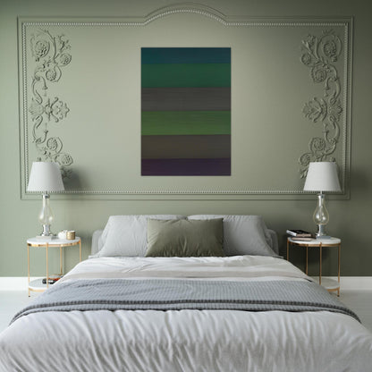 Horizontal Bands with Colors Superimposed - Sol LeWitt Brushed Aluminum Print - 70x100 cm / 28x40 inches | Sol LeWitt Aluminum Print | Sol LeWitt Prints