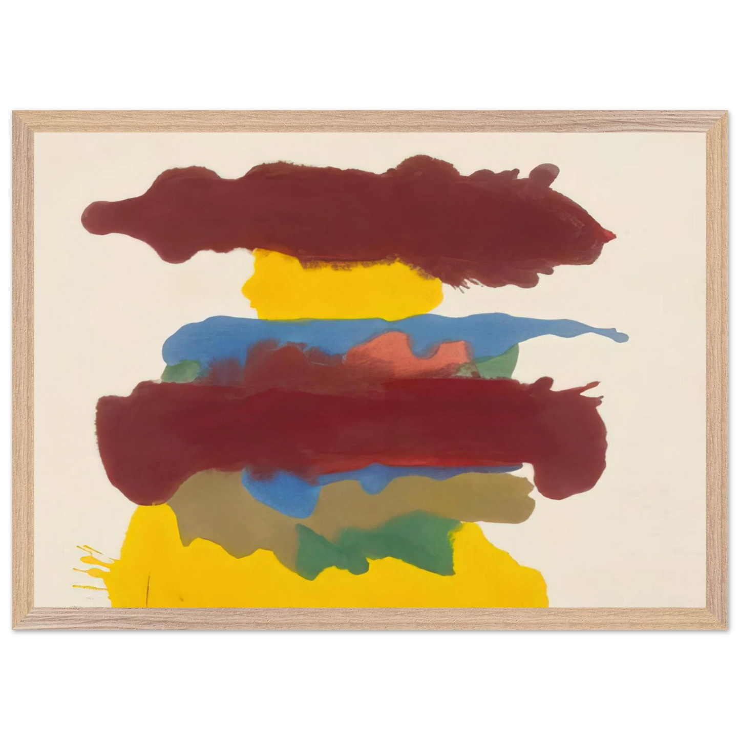 Helen Frankenthaler - Weather Change - 1963 Wall art - 50x70 cm / 20x28 inches - Premium Wooden Framed Poster With Fine Art Paper-canvas - Black frame
