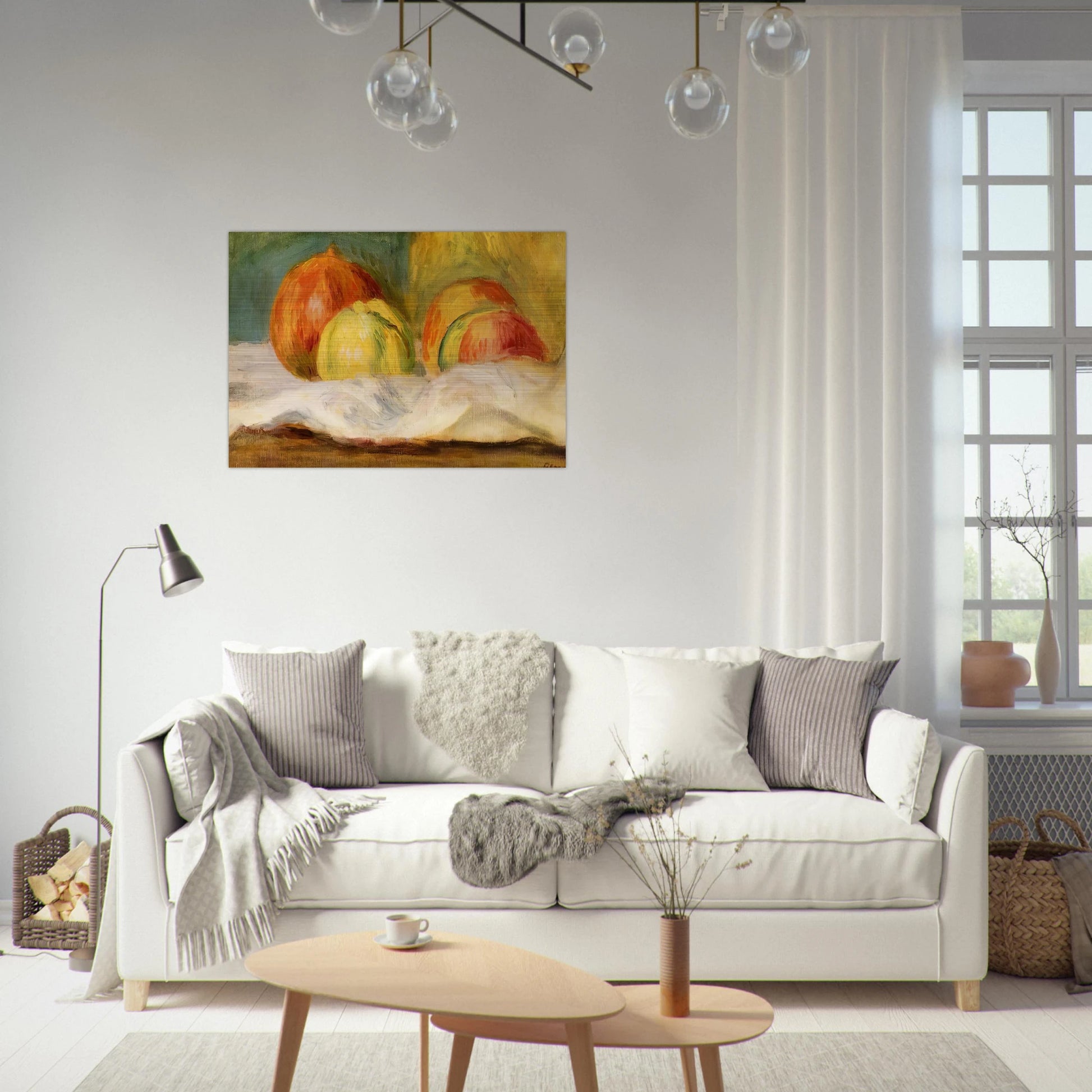 Still Life with Apples and Pomegranates - Pierre-Auguste Renoir Brushed Aluminum Print - 70x100 cm / 28x40 inches | Pierre-Auguste Renoir Aluminum Print | Pierre-Auguste Renoir Prints