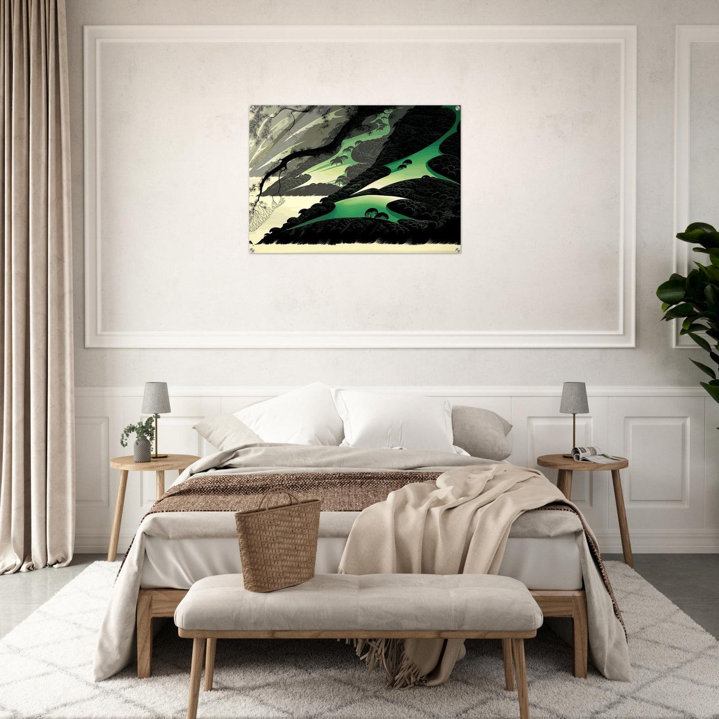 Green Big Sur - Eyvind Earle Acrylic Print - 70x100 cm / 28x40″ inches | Eyvind Earle Wall Art | Eyvind Earle Prints