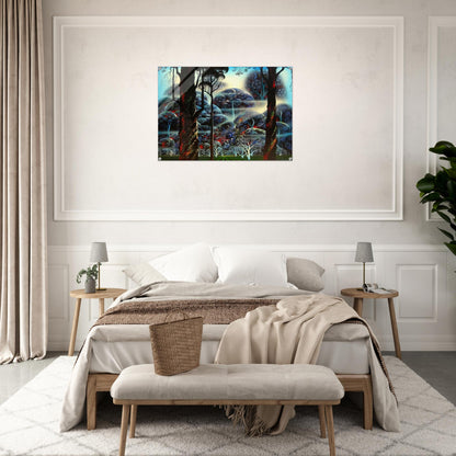 Mist in the Dark Woods - Eyvind Earle Acrylic Print - 70x100 cm / 28x40″ inches | Eyvind Earle Wall Art | Eyvind Earle Prints