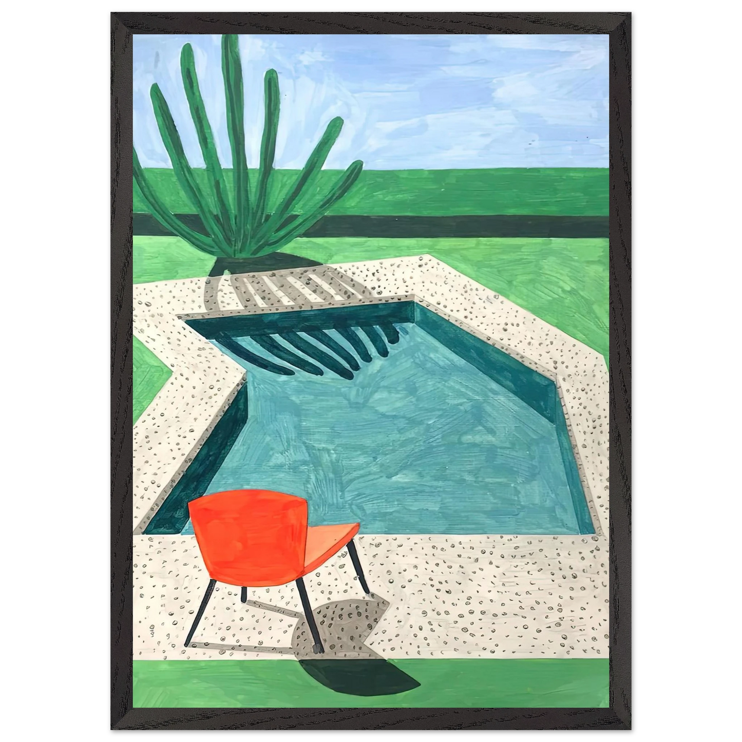 David Hockney - David Hockney Wall art - 27x35 cm / 11x14 inches - Premium Wooden Framed Poster With Fine Art Paper-canvas - White frame