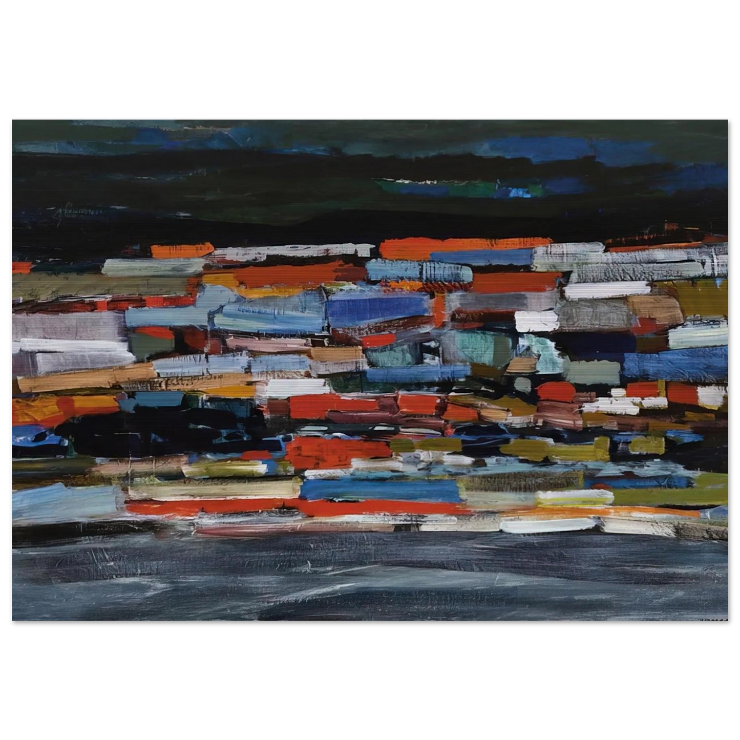 Town - 1965 - Tove Jansson Brushed Aluminum Print - 70x100 cm / 28x40 inches | Tove Jansson Aluminum Print | Tove Jansson Prints