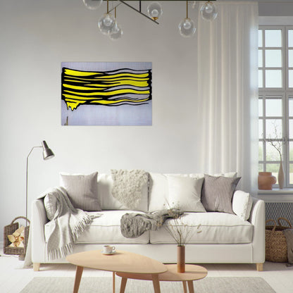 YELLOW BRUSHSTROKE II 1965 - Roy Lichtenstein Brushed Aluminum Print - 70x100 cm / 28x40 inches | Roy Lichtenstein Aluminum Print | Roy Lichtenstein Prints