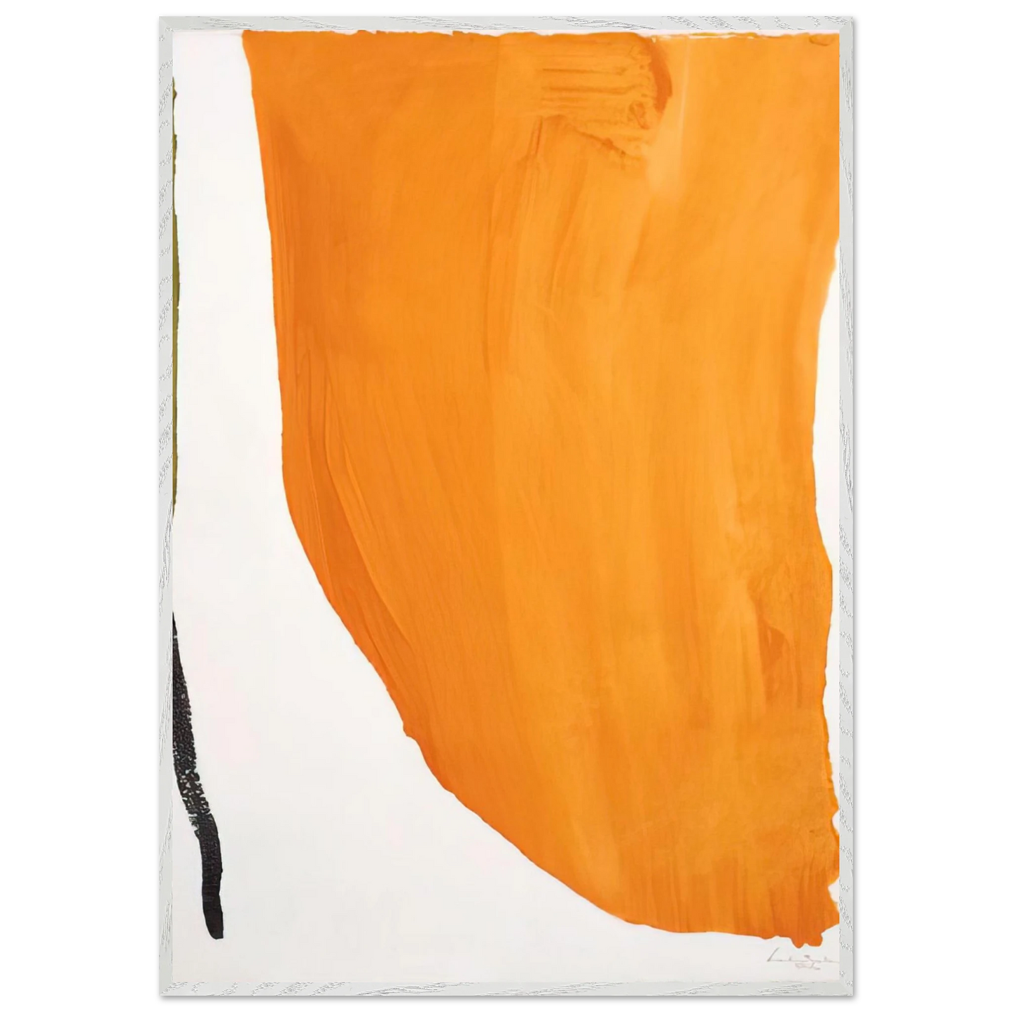 Helen Frankenthaler - Orange Downpour - 1970 Wall art - 13x18 cm / 5x7 inches - Premium Wooden Framed Poster With Fine Art Paper-canvas - Black frame