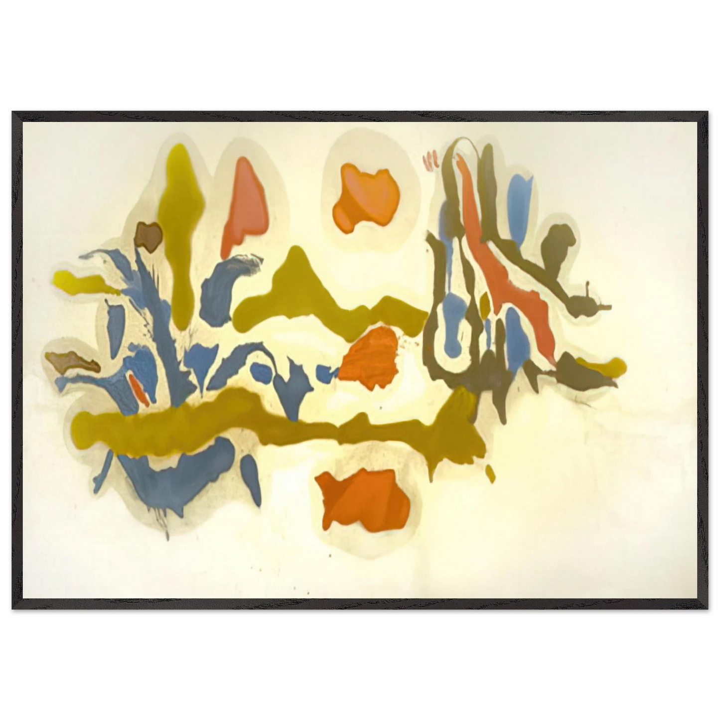 Helen Frankenthaler - Seascape with Dunes - 1962 Wall art - 60x80 cm / 24x32 inches - Premium Wooden Framed Poster With Fine Art Paper-canvas - Wood frame