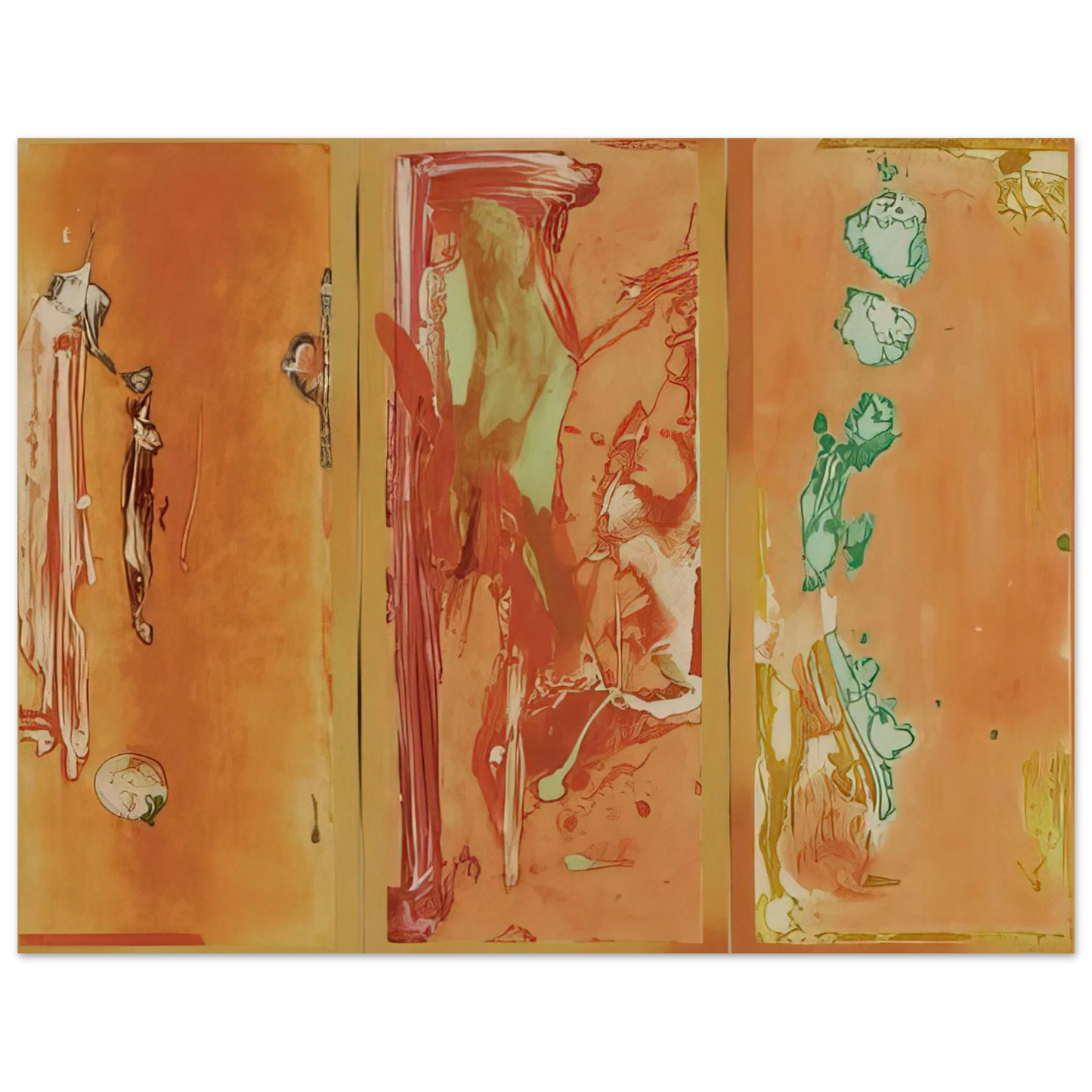 Helen Frankenthaler - Gateway - 1988 Wall art - 28x43  cm / XL (11x17 inches) - Premium Wooden Framed Poster With Fine Art Paper-canvas - Wood frame