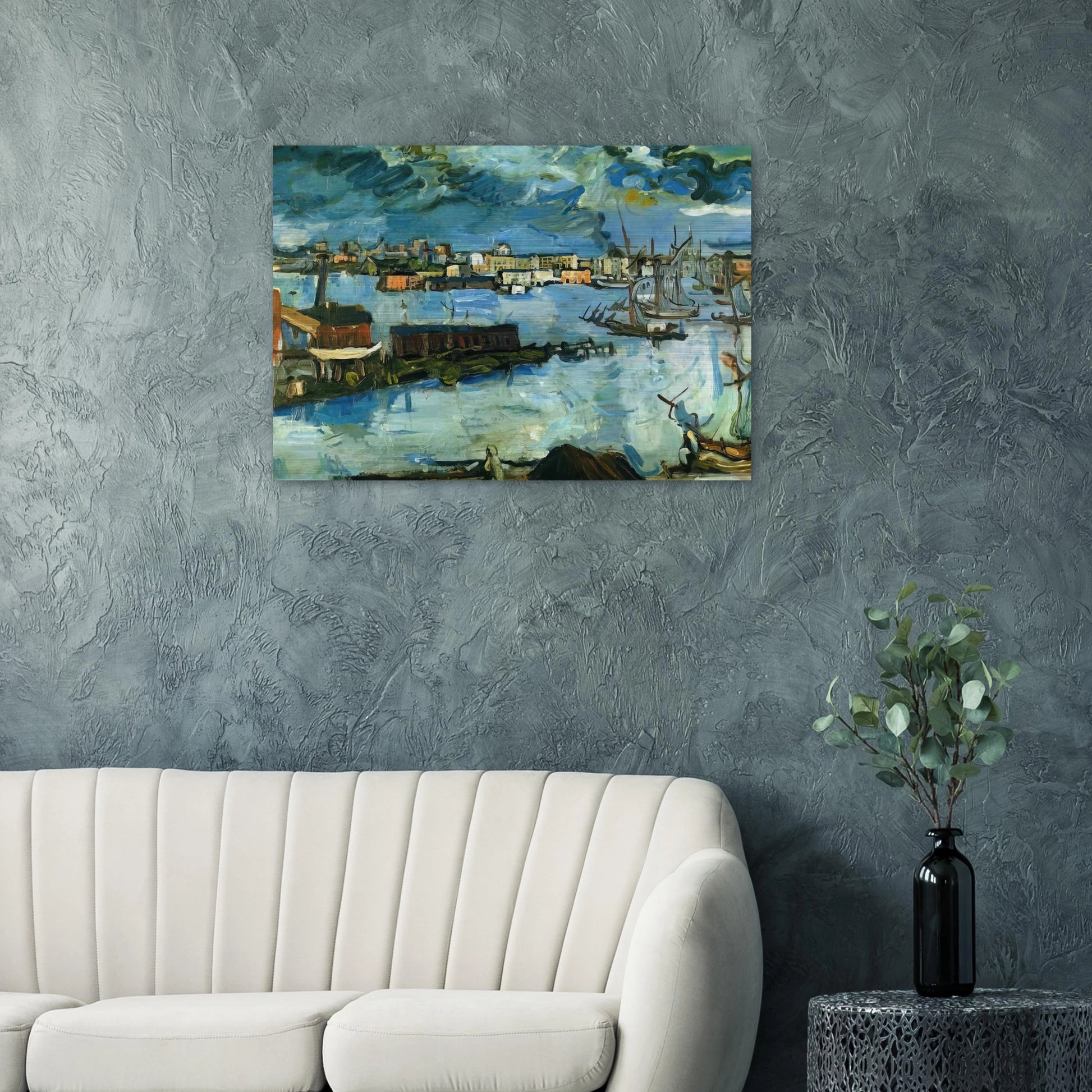 STOCKHOLM HARBOUR - OSKAR KOKOSCHKA Brushed Aluminum Print - 70x100 cm / 28x40 inches | OSKAR KOKOSCHKA Aluminum Print | OSKAR KOKOSCHKA Prints