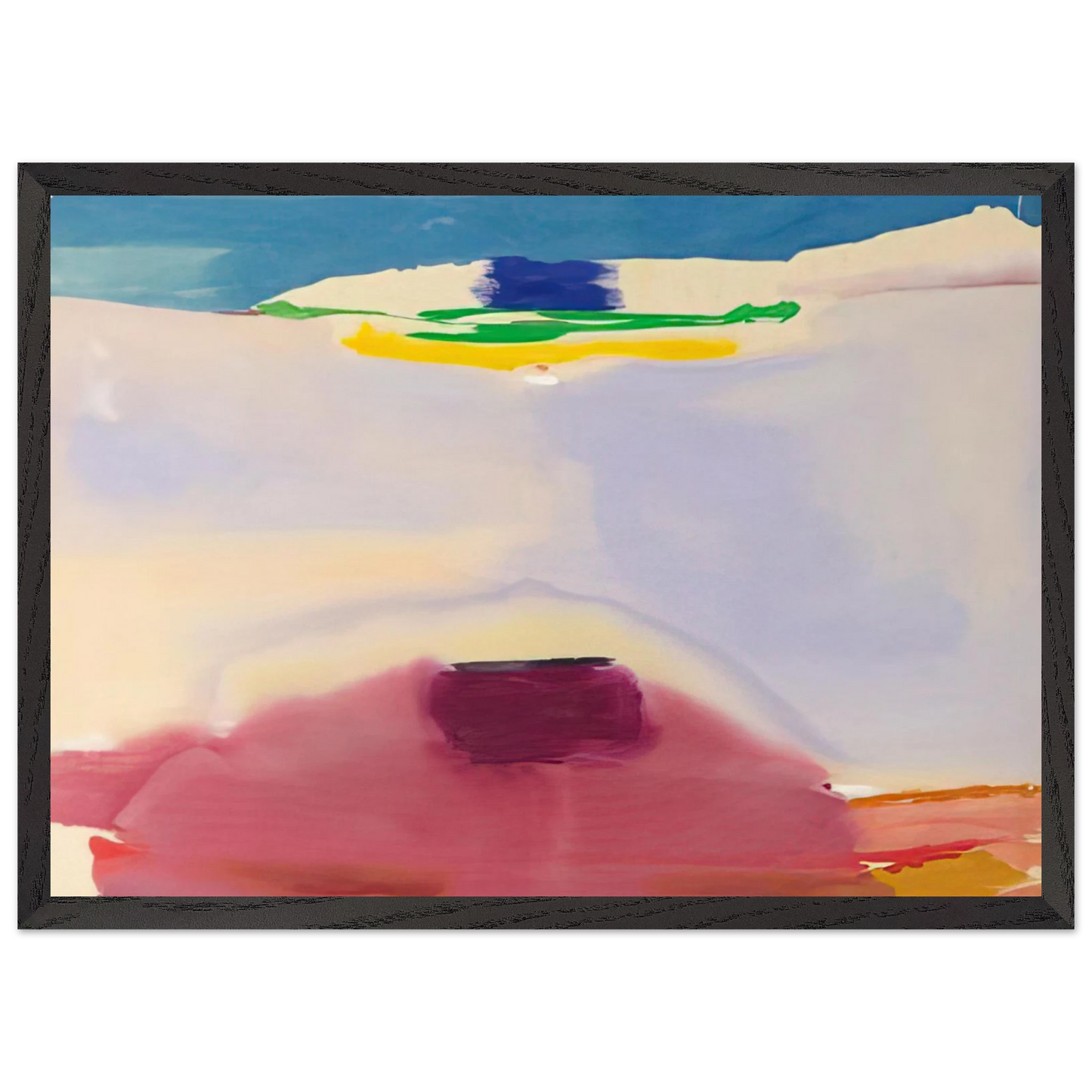 Helen Frankenthaler - Leveling - 1973 Wall art - 20x25 cm / 8x10 inches - Premium Wooden Framed Poster With Fine Art Paper-canvas - Black frame