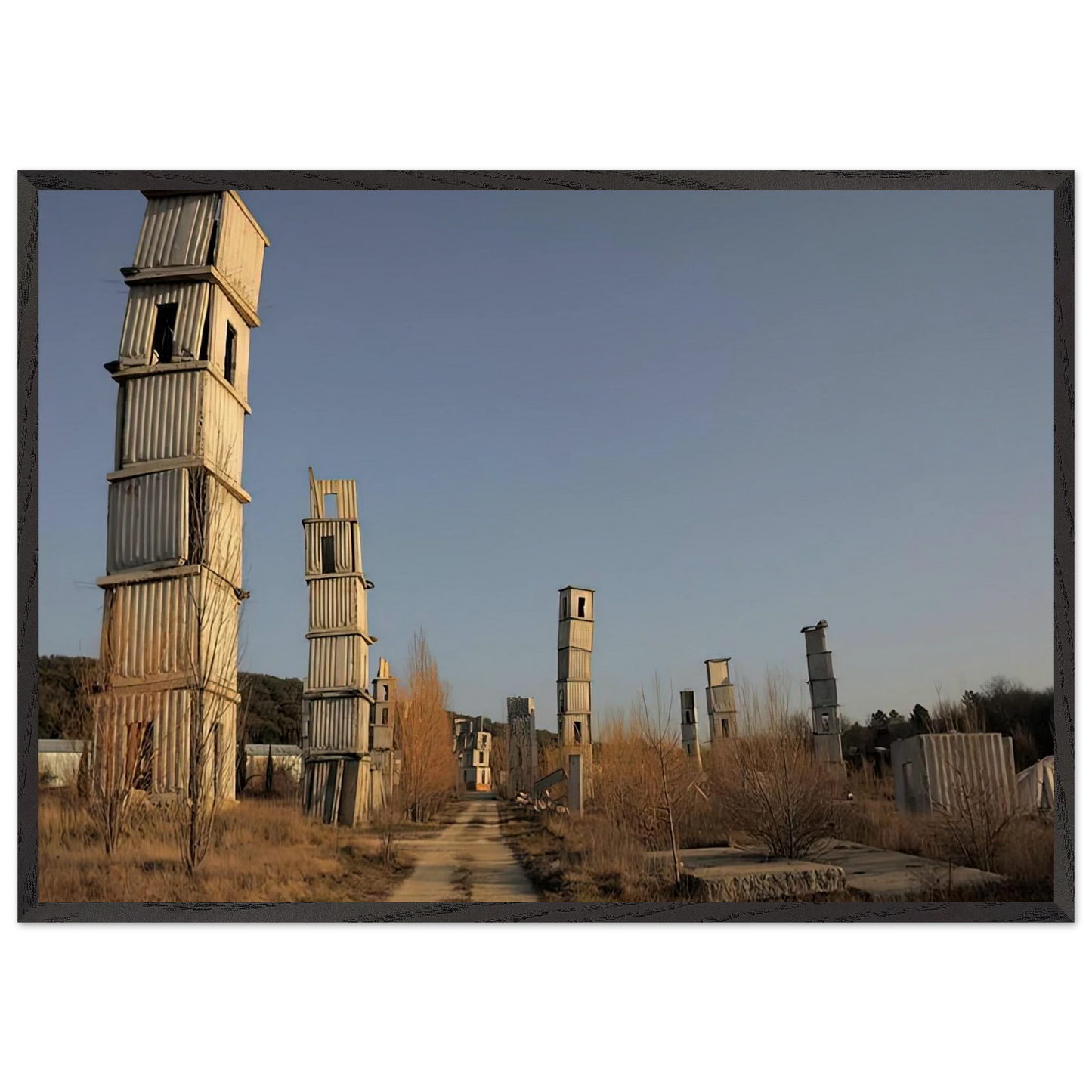 KIEFER S STUDIO COMPLEX AT BARJAC IN SOUTHERN FRANCE 2012 - Anselm Kiefer 70x100 cm / 28x40 inches Framed Art Print – Black Wooden Frame