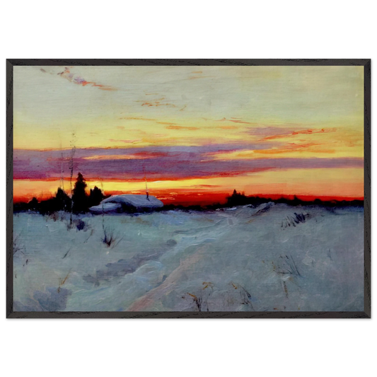 Alaska Sunset - Romanticism - Sydney Laurence 70x100 cm / 28x40 inches Framed Art Print – Black Wooden Frame