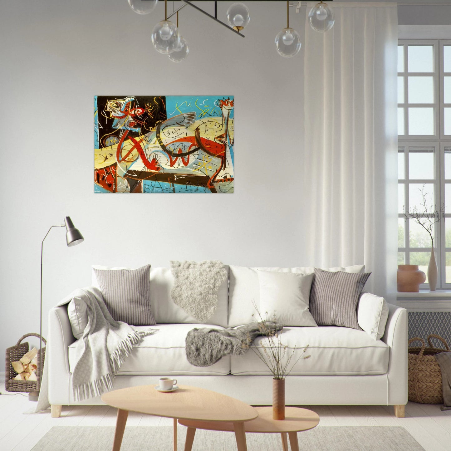 STENOGRAPHIC FIGURE - Jackson Pollock Brushed Aluminum Print - 70x100 cm / 28x40 inches | Jackson Pollock Aluminum Print | Jackson Pollock Prints