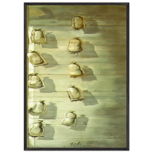SET DESIGN FOR THE BALLET LOS SACOS DEL MOLINERO - Salvador Dali 70x100 cm / 28x40 inches Framed Art Print – Black Wooden Frame