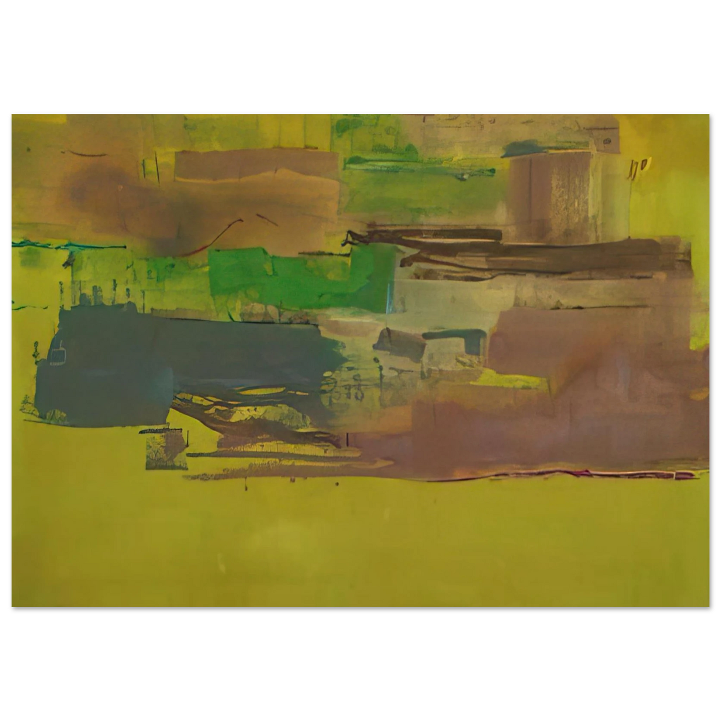 Helen Frankenthaler - August Deep - 1978 Wall art - 50x70 cm / 20x28 inches - Premium Wooden Framed Poster With Fine Art Paper-canvas - White frame