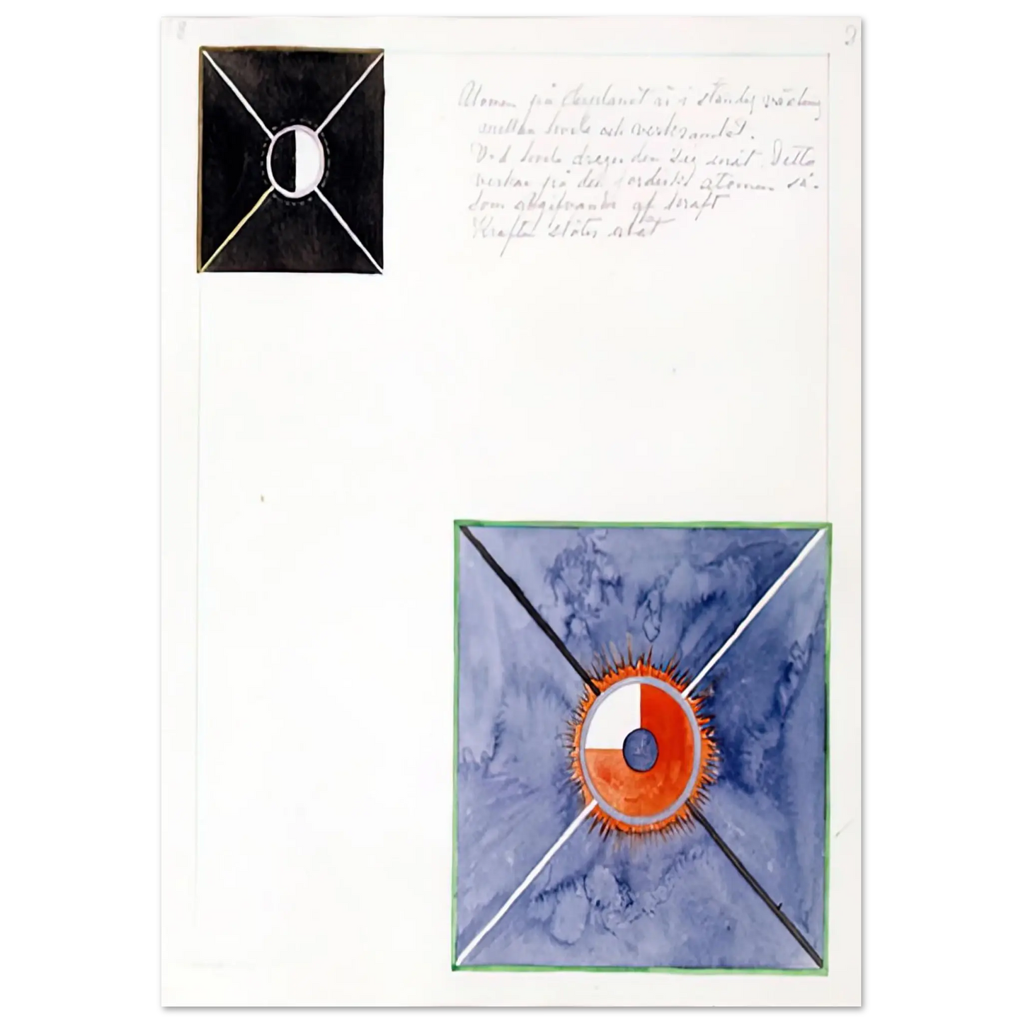 Hilma af Klint - ATOM SERIES NO 8 ATOM ON THE ETHER PLANE IS IN CONSTANT CHANGE BETWEEN REST AND ACTIVITY AT THE 1917 Wall art - 45x60 cm / 18x24 Inches - Fine Art Poster - -