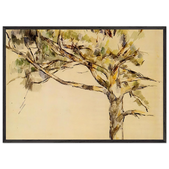 Large Pine - Paul Cezanne 70x100 cm / 28x40 inches Framed Art Print – Black Wooden Frame