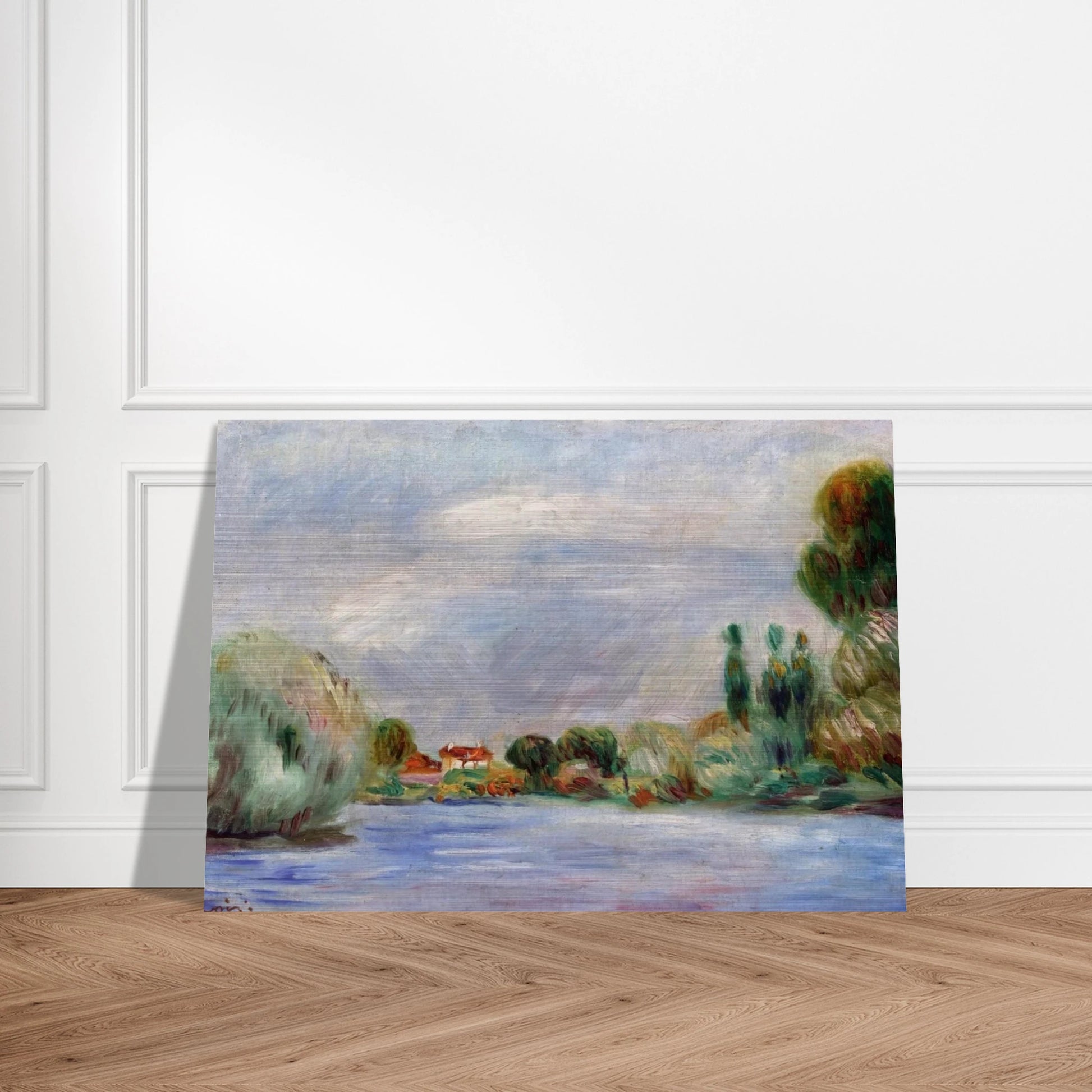 House on the River - Pierre-Auguste Renoir Brushed Aluminum Print - 70x100 cm / 28x40 inches | Pierre-Auguste Renoir Aluminum Print | Pierre-Auguste Renoir Prints