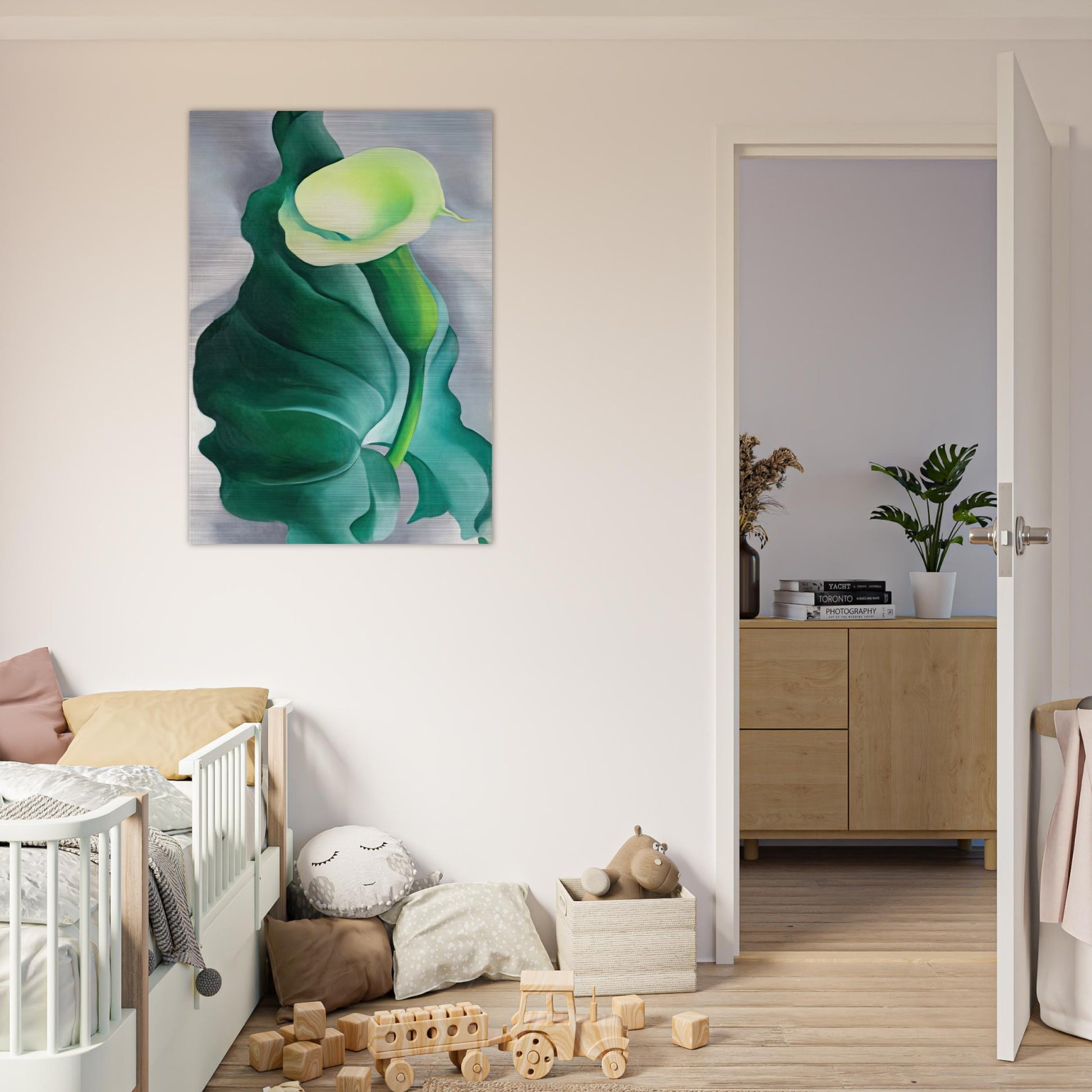Calla Lily  Lily-Yellow No. 2  - Georgia O'Keeffe Brushed Aluminum Print - 70x100 cm / 28x40 inches | Georgia O'Keeffe Aluminum Print | Georgia O'Keeffe Prints
