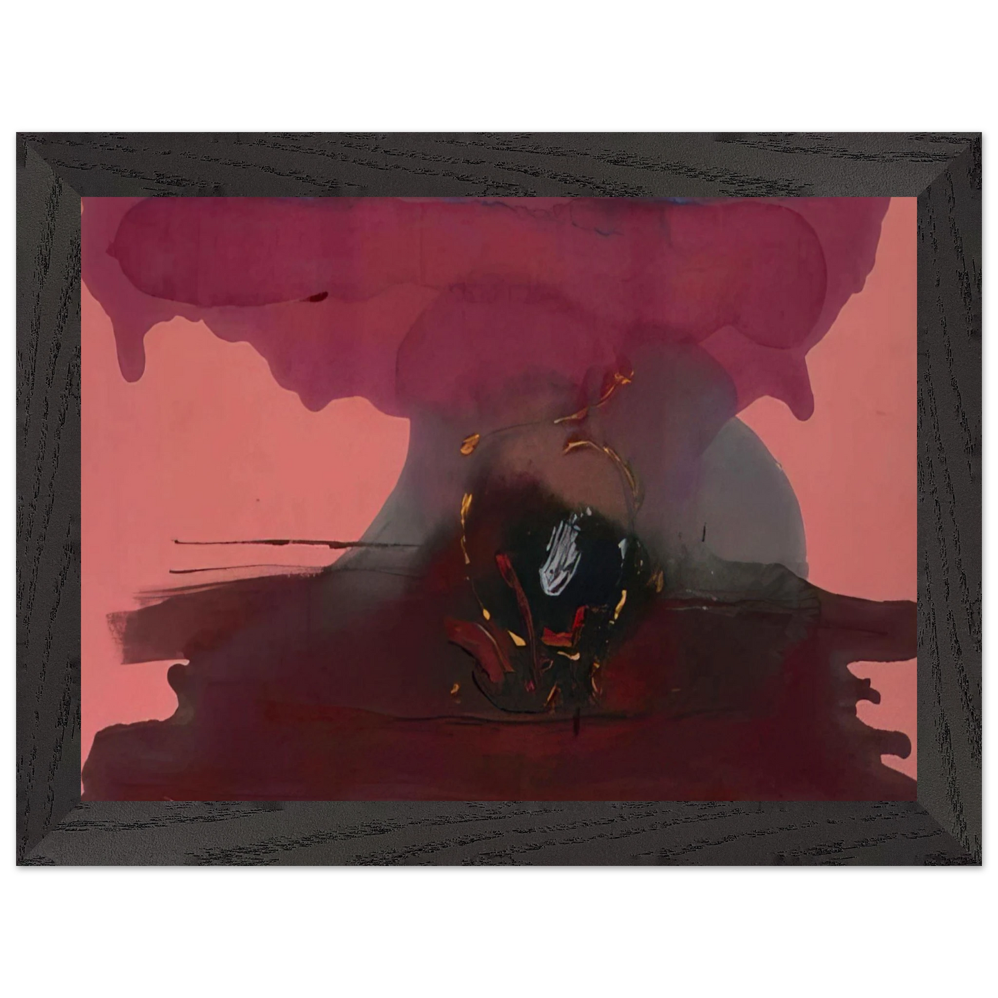 Helen Frankenthaler - Harbinger - 1986 Wall art - 15x20 cm / 6x8 inches - Premium Wooden Framed Poster With Fine Art Paper-canvas - Wood frame