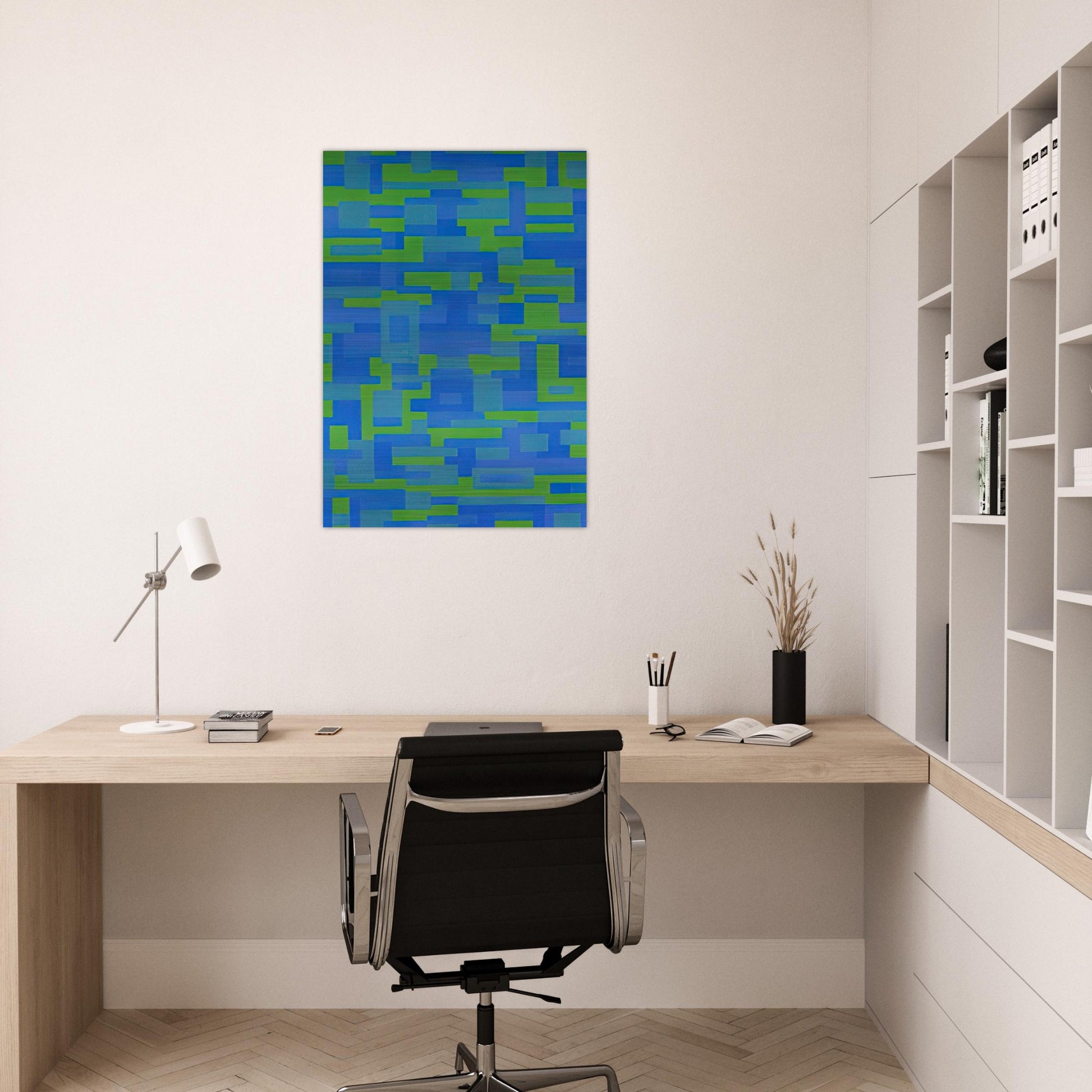 Blue-Green Painting - 1948 - Ad Reinhardt Brushed Aluminum Print - 70x100 cm / 28x40 inches | Ad Reinhardt Aluminum Print | Ad Reinhardt Prints