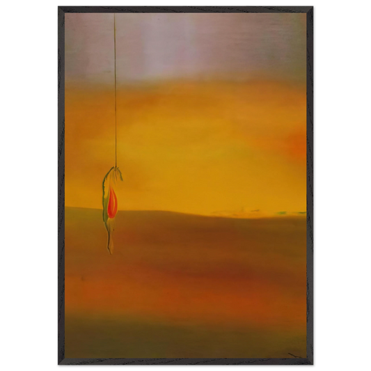 FRIED EGG ON THE PLATE WITHOUT THE PLATE 1932 - Salvador Dali 70x100 cm / 28x40 inches Framed Art Print – Black Wooden Frame