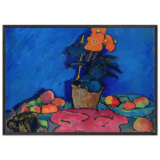 STILL LIFE WITH BEGONIA 1911 - Alexej von Jawlensky 70x100 cm / 28x40 inches Framed Art Print – Black Wooden Frame