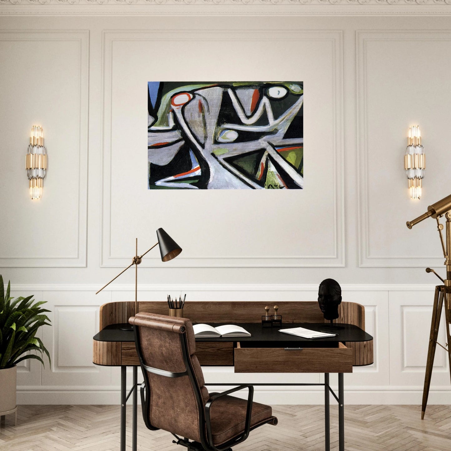 Desertique - 1981 - Bram van Velde Brushed Aluminum Print - 70x100 cm / 28x40 inches | Bram van Velde Aluminum Print | Bram van Velde Prints