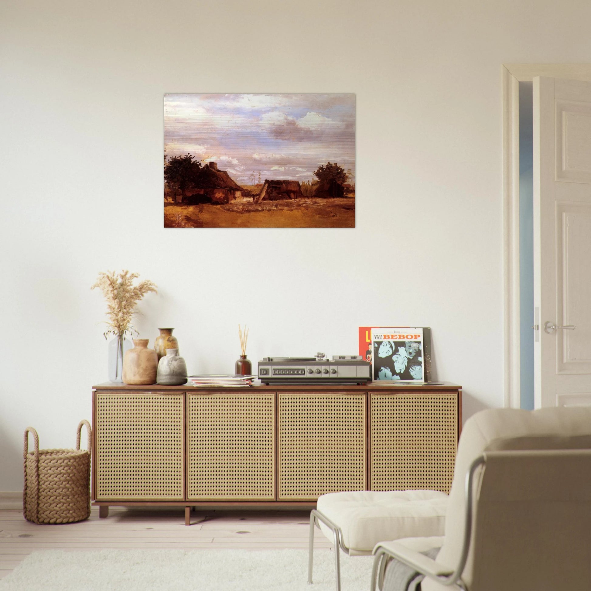 Cottage - Vincent van Gogh Brushed Aluminum Print - 70x100 cm / 28x40 inches | Vincent van Gogh Aluminum Print | Vincent van Gogh Prints