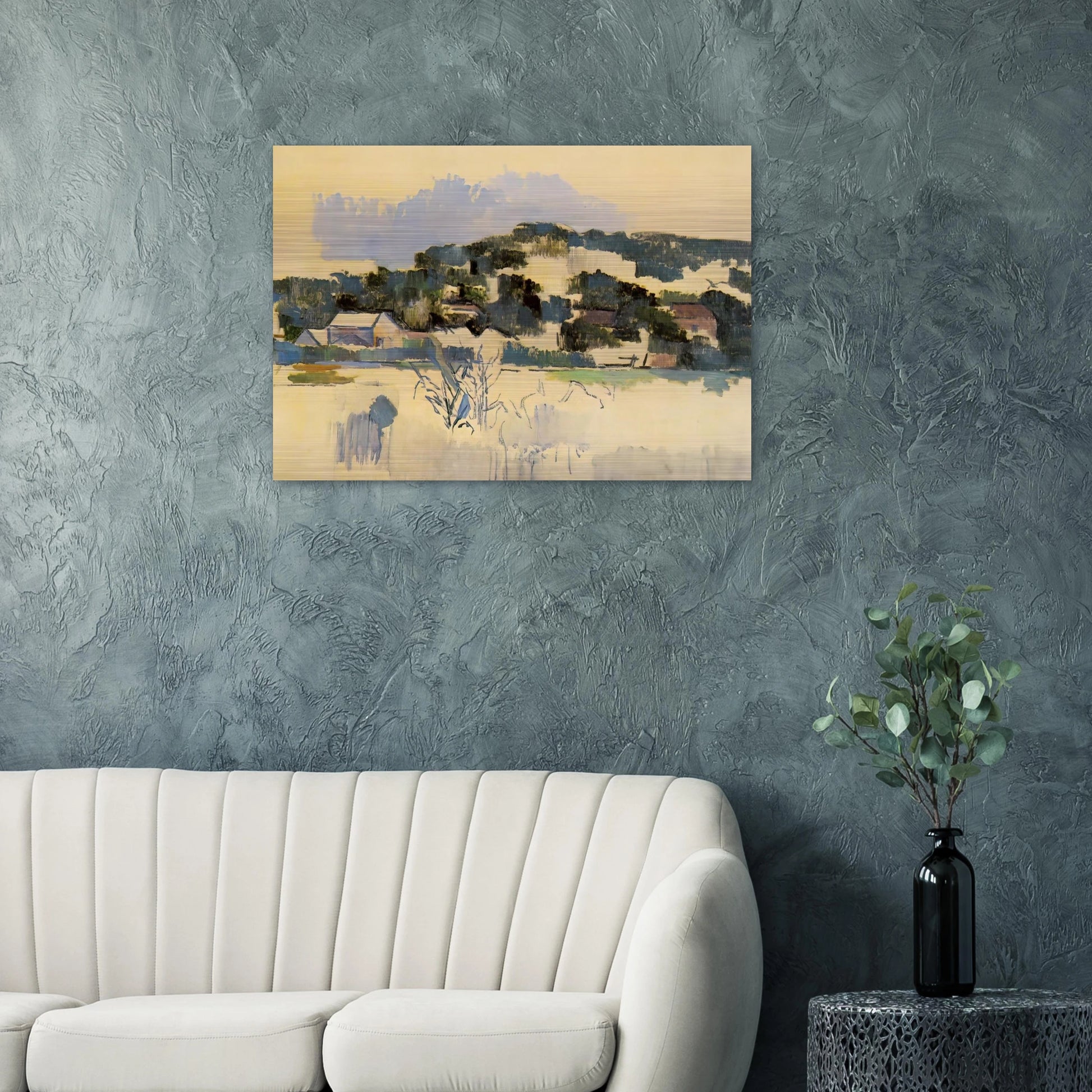 Houses on the Hill - Paul Cézanne Brushed Aluminum Print - 70x100 cm / 28x40 inches | Paul Cézanne Aluminum Print | Paul Cézanne Prints