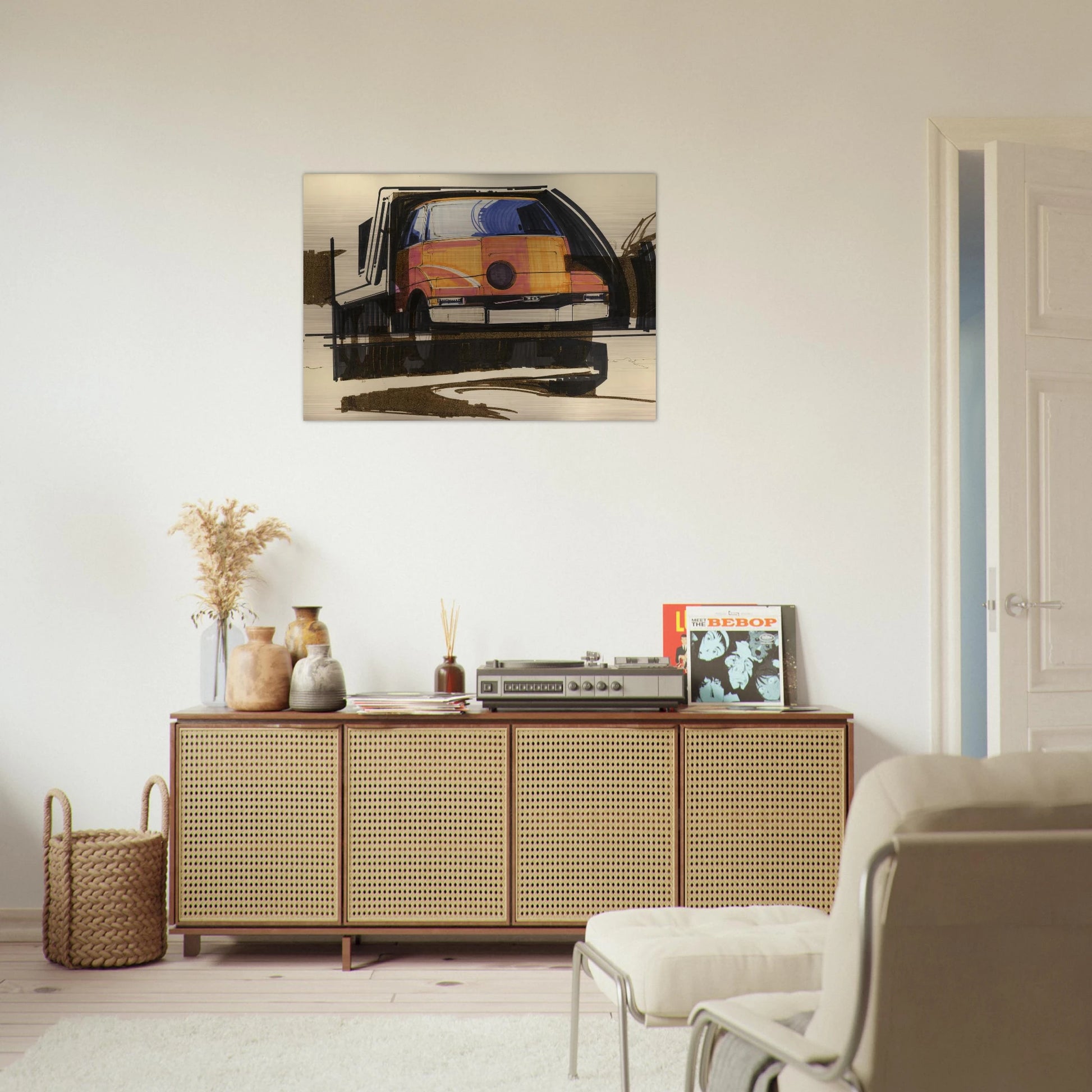 Syd Mead - Syd Mead Brushed Aluminum Print - 70x100 cm / 28x40 inches | Syd Mead Aluminum Print | Syd Mead Prints
