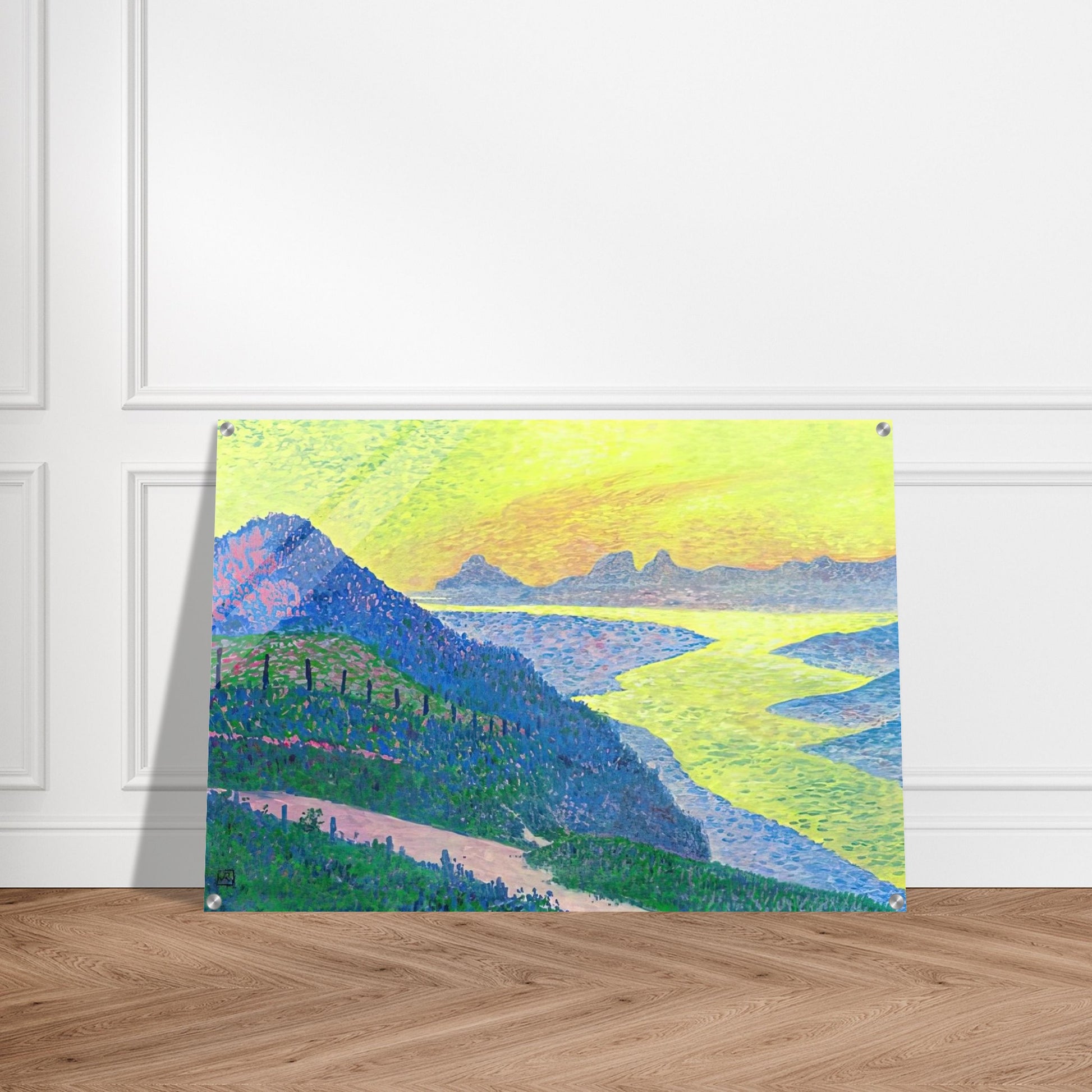 SUNSET AT AMBLETEUSE 1899 - Theo van Rysselberghe Acrylic Print - 70x100 cm / 28x40″ inches | Theo van Rysselberghe Wall Art | Theo van Rysselberghe Prints