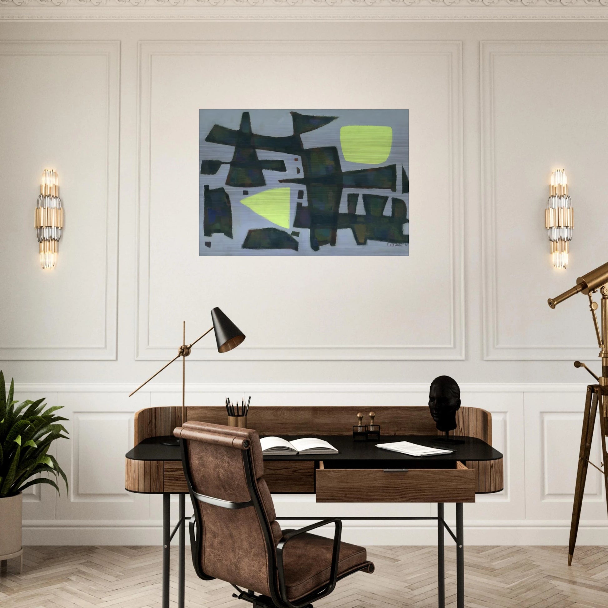 -12° - 1956 - Alfred Manessier Brushed Aluminum Print - 70x100 cm / 28x40 inches | Alfred Manessier Aluminum Print | Alfred Manessier Prints