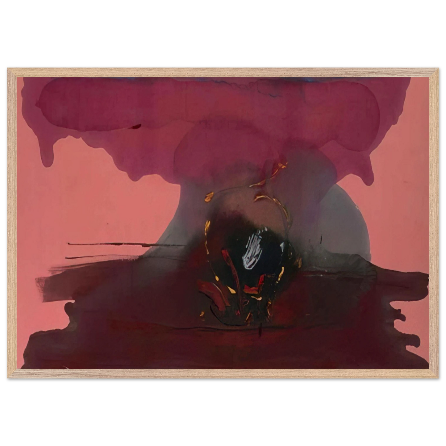 Helen Frankenthaler - Harbinger - 1986 Wall art - A1 (59.4 x 84.1  cm) - Premium Wooden Framed Poster With Fine Art Paper-canvas - Wood frame