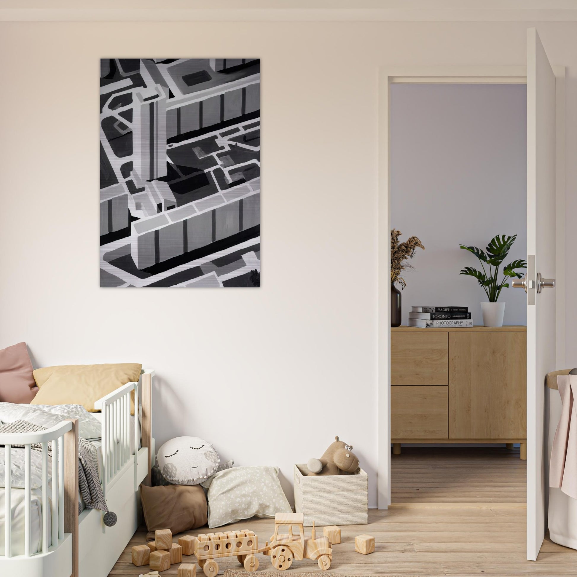 TOWNSCAPE SL 1969 - Gerhard Richter Brushed Aluminum Print - 70x100 cm / 28x40 inches | Gerhard Richter Aluminum Print | Gerhard Richter Prints