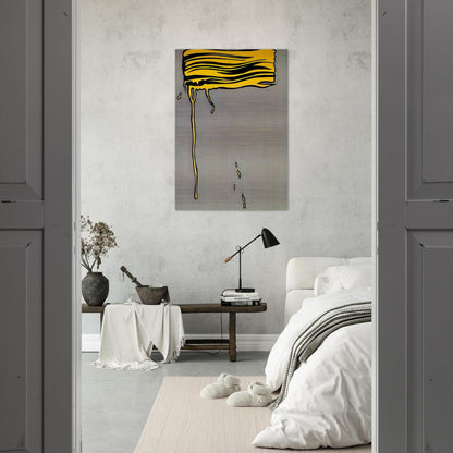 YELLOW BRUSHSTROKE I 1965 - Roy Lichtenstein Brushed Aluminum Print - 70x100 cm / 28x40 inches | Roy Lichtenstein Aluminum Print | Roy Lichtenstein Prints