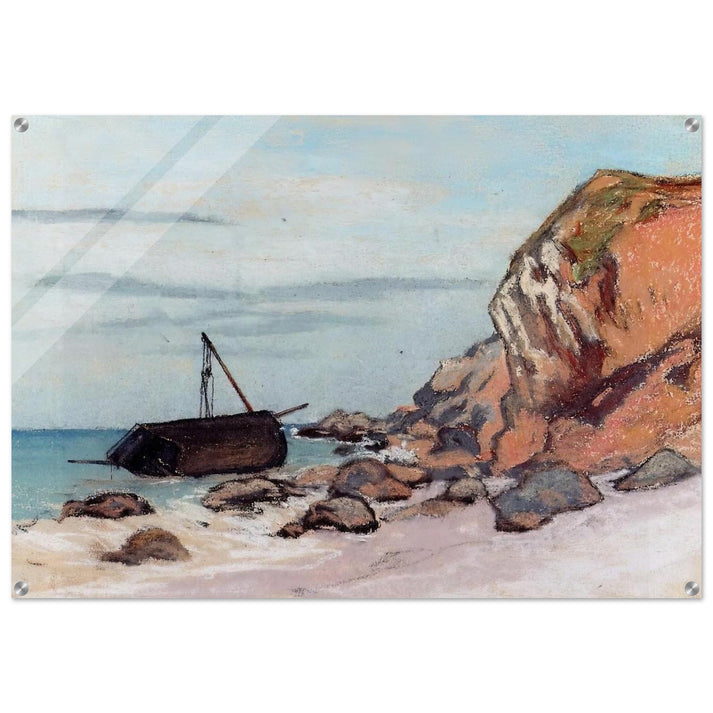 Saint-Adresse, Beached Sailboat - claude monet Acrylic Print - 70x100 cm / 28x40″ inches
