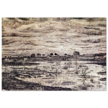 A Marsh - Vincent van Gogh Brushed Aluminum Print - 70x100 cm / 28x40 inches | Vincent van Gogh Aluminum Print | Vincent van Gogh Prints